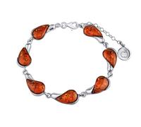 Silberarmband mit echtem Bernstein Sally