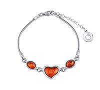 Silberarmband mit echtem Bernstein Sheila