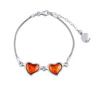 Silberarmband mit echtem Bernstein Sheila