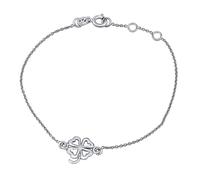 Silberarmband mit vierblättrigem Kleeblatt-Anhänger