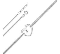 Silberarmband ONE ELEMENT "Herz Armband Rundankerkette aus 925 Silber 17 cm Ø 1,1 mm", silber, Armbänder, Damen, Silber 925 (Sterlingsilber), Silberarmband, Zart & emotional - ein Geschenk, das von He