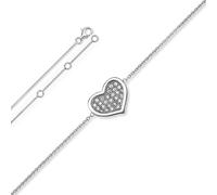 Silberarmband ONE ELEMENT "Zirkonia Herz Armband aus 925 Silber 18 cm", silber, Armbänder, Damen, 18, Silber 925 (Sterlingsilber), Silberarmband, Herz mit Bedeutung - eine feine Geschenkidee für viele
