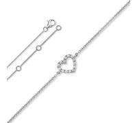 Silberarmband ONE ELEMENT "Zirkonia Herz Armband aus 925 Silber 18 cm", silber, Armbänder, Damen, Silber 925 (Sterlingsilber), Silberarmband, Herzanhänger - Ausdruck von Liebe, perfekt zum Verschenken