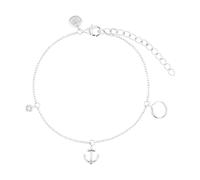 Silberarmband TOM TAILOR "Anker", silber (silberfarben, weiß, weiß), Armbänder, Damen, 20cm, Silber 925 (Sterlingsilber), Silberarmband, mit Zirkonia (synth.) (58231930-0) silberfarben, weiß, weiß