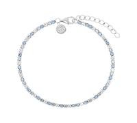 Silberarmband TOM TAILOR, blau (silberfarben, hellblau, blau, weiß, hellblau, blau, weiß), Armbänder, Damen, 20cm, Silber 925 (Sterlingsilber), Silberarmband, mit Zirkonia (synth.) (92062666-0) silber