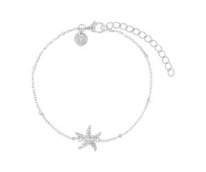 Silberarmband TOM TAILOR "Seestern-Optik", silberfarben, weiß, weiß, Armbänder, Damen, 20cm, Silber 925 (Sterlingsilber), Silberarmband, mit Zirkonia (synth.) (46472405-0) silberfarben, weiß, weiß