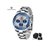 (SilberBlau) PAGANI DESIGN 2023 Neue Männer Sport Quarz Uhren Saphir Edelstahl Top Marke Luxus