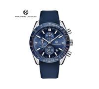 (SilberBlauR)PAGANI DESIGN （Pagrne） Neue Herren-Quarzuhr mit Gummiband, Luxus-Herrenuhr, modisch, lässig