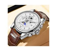 (Silberbraun) LIGE Mode Automatische Datum Männer Quarz Uhren Top Marke Luxus Männlichen Uhr Chronograph