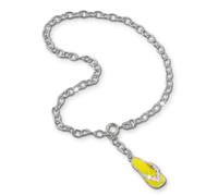 SilberDream 25cm Fußkette Damen gelb weiß Flipflop Echt Silberschmuck SDF002
