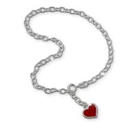 SilberDream 25cm Fußkette Damen rot allergenfrei Herz Echt Silber SDF006