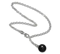 SilberDream 25cm Fußkette Damen schwarz glitzer Kugel Echt Silber SDF010S