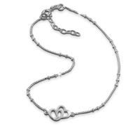 SilberDream 26cm Fußkette für Damen allergenfrei zwei Herzen Echt SDF0353J