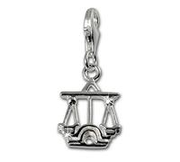 SilberDream 925 Sterling Silber Charm Sternzeichen Waage Anhänger für Armband Kette Ohrring FC7110