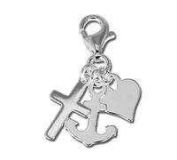 SilberDream 925er Charm Anker Herz Kreuz Echt Silber Armband Anhänger D1FC506 Silber Charmsschmuck von SilberDream für die Frau