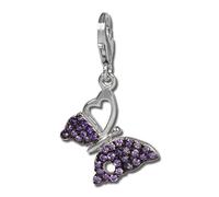 SilberDream Charm 925 Echt Silber Anhänger lila Schmetterling Zirkonia FC1045V Silber Charmsschmuckanhänger