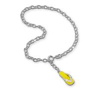 SilberDream Fußkette gelb weiß für Damen Silberschmuck Flipflop 25cm SDF002 Silber Fußkette