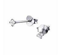 SilberDream Ohrringe 2mm Damen Silber Ohrstecker Viereck Zirkonia weiß SDO8501W Silber Ohrstecker