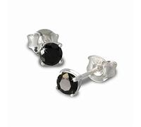 SilberDream Ohrringe 4mm Damen Silber Ohrstecker rund Zirkonia schwarz SDO714S Silber Ohrstecker