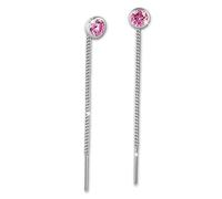 SilberDream Ohrringe 4mm für Damen 925 Silber Ohrhänger Zirkonia rosa SDO5964A Silber Ohrhänger