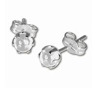 SilberDream Ohrringe 4mm für Damen 925 Silber Ohrstecker Kugel weiß SDO533W Silber Ohrstecker