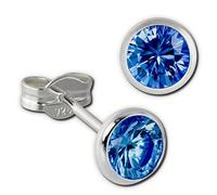 SilberDream Ohrringe 5mm Damen 925 Silber Ohrstecker Zirkonia blau SDO5535B Silber Ohrstecker