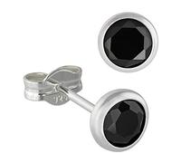 SilberDream Ohrringe 5mm Damen 925 Silber Ohrstecker Zirkonia schwarz SDO5535S Silber Ohrstecker