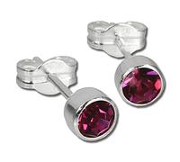 SilberDream Ohrringe 5mm für Damen 925 Silber Ohrstecker Zirkonia pink SDO503A Silber Ohrstecker