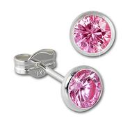 SilberDream Ohrringe 5mm für Damen 925 Silber Ohrstecker Zirkonia rosa SDO5535A Silber Ohrstecker