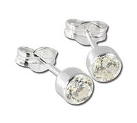 SilberDream Ohrstecker für Damen 925 Silber weiß Zirkonia Ohrringe 5mm SDO503W