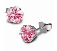 SilberDream Ohrringe 6mm Damen Silber Ohrstecker Blume Zirkonia rosa SDO736A Silber Ohrstecker