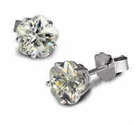 SilberDream Ohrringe 6mm Damen Silber Ohrstecker Blume Zirkonia weiß SDO736W Silber Ohrstecker