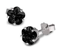 SilberDream Ohrringe 6mm Silber Ohrstecker Blume Zirkonia schwarz SDO736S Silber Ohrstecker