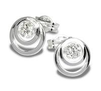 SilberDream Ohrringe 8mm Damen Silber Ohrstecker Kreise Zirkonia weiß SDO542W Silber Ohrstecker