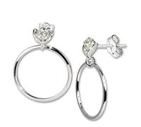 SilberDream Ohrringe Damen-Schmuck 925er Silber Ohrstecker Ring weiß SDO526W Silber Ohrstecker