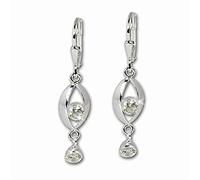 SilberDream Ohrringe für Damen 925 Silber Ohrhänger Eye Zirkonia weiß SDO523W Silber Ohrhänger