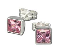 SilberDream Ohrringe für Damen 925 Silber Ohrstecker Zirkonia rosa SDO558A Silber Ohrstecker