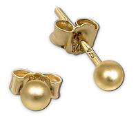 SilberDream Ohrringe Kugel matt 925 Silber vergoldet Ohrstecker SDO597Y3M Silber Ohrstecker