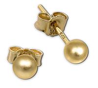 SilberDream Ohrringe Kugel matt 925 Silber vergoldet Ohrstecker SDO597Y4M Silber Ohrstecker