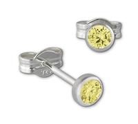 SilberDream Ohrstecker Damen 925 Silber hellgrün Zirkonia Ohrringe 3mm D3SDO5533L Silber, Zirkonia Ohrschmuck für die Frau