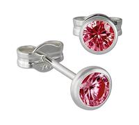 SilberDream Ohrstecker Damen 925 Silber rubinrot Zirkonia Ohrringe 4mm D3SDO5534P Silber, Zirkonia Ohrschmuck für die Frau