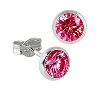 SilberDream Ohrstecker Damen 925 Silber rubinrot Zirkonia Ohrringe 6mm D3SDO5536P Silber, Zirkonia Ohrschmuck für die Frau