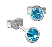 SilberDream Ohrstecker Damen 925 Silber türkis Zirkonia Ohrringe 4mm D3SDO5534T Silber, Zirkonia Ohrschmuck für die Frau