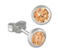 SilberDream Ohrstecker für Damen 925 Silber gelb Zirkonia Ohrringe 5mm D3SDO5535Y Silber, Zirkonia Ohrschmuck für die Frau