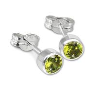 SilberDream Ohrstecker für Damen 925 Silber grün Zirkonia Ohrringe 5mm D3SDO503M Silber, Zirkonia Ohrschmuck für die Frau
