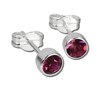 SilberDream Ohrstecker für Damen 925 Silber pink Zirkonia Ohrringe 5mm D3SDO503A Silber, Zirkonia Ohrschmuck für die Frau