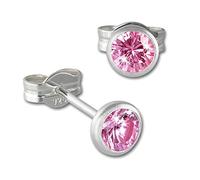 SilberDream Ohrstecker für Damen 925 Silber rosa Zirkonia Ohrringe 4mm D3SDO5534A Silber, Zirkonia Ohrschmuck für die Frau