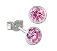 SilberDream Ohrstecker für Damen 925 Silber rosa Zirkonia Ohrringe 5mm D3SDO5535A Silber, Zirkonia Ohrschmuck für die Frau