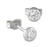 SilberDream Ohrstecker für Damen 925 Silber weiß Zirkonia Ohrringe 4mm D3SDO5534W Silber, Zirkonia Ohrschmuck für die Frau