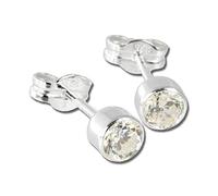 SilberDream Ohrstecker für Damen 925 Silber weiß Zirkonia Ohrringe 5mm D3SDO503W Silber, Zirkonia Ohrschmuck für die Frau
